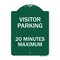 Signmission Visitor Parking Visitor Parking 20 Minutes Maximum, Green & White Architectural, A-DES-GW-1824-22728 A-DES-GW-1824-22728 - alternate 1